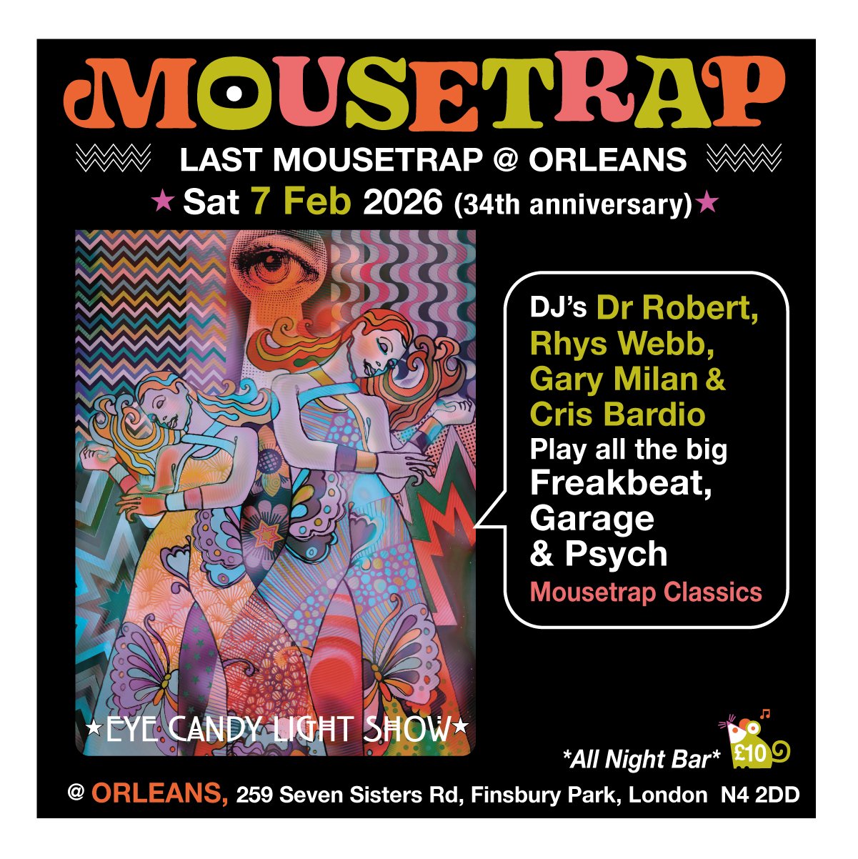 Last Orleans Mousetrap Allnighter (34rd Anniversary) Freakbeat/Garage/Psych